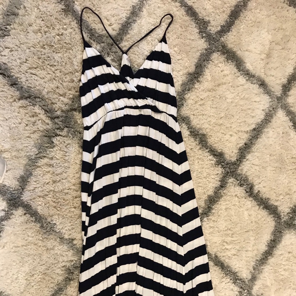 Navy and White Stripped Dress